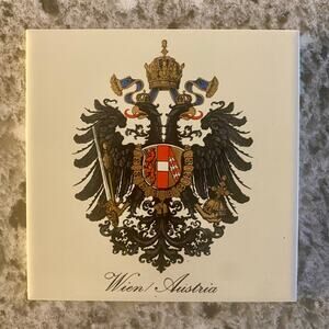 Vintage Collector Ceramic Tile Trivet 6 x 6 Wien (Vienna) Austria Coat of Arms